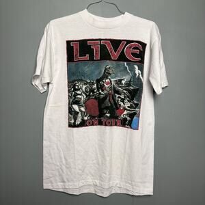 Vintage 90s LIVE Throwing Copper White Tour Shirt Rock Band XL Single Stitch